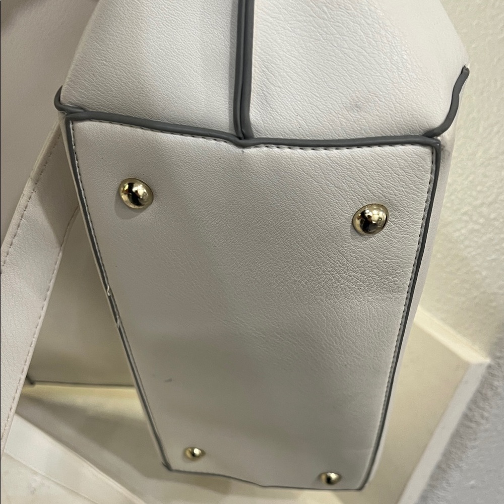 JustFab White Tote with Gold Studs - Picture 13 of 13